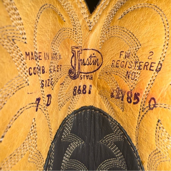 WOMENS Justin Python Snake Skin Western Cowboy Boots 7D USA Made - Picture 7 of 7